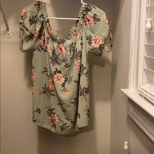 Green Floral Top